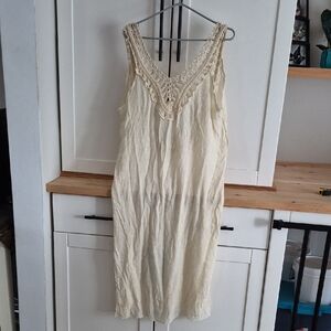 💙Women's Cream Crochet V-Neck Beach Dress